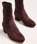 Load image into Gallery viewer, The Block Heel Stretch Ankle Boot in Chocolate
