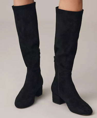 The Block Heel Stretch Tall Boot in Black