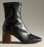 Load image into Gallery viewer, The Stack Heel Stretch Bootie in Black
