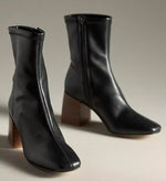Load image into Gallery viewer, The Stack Heel Stretch Bootie in Black
