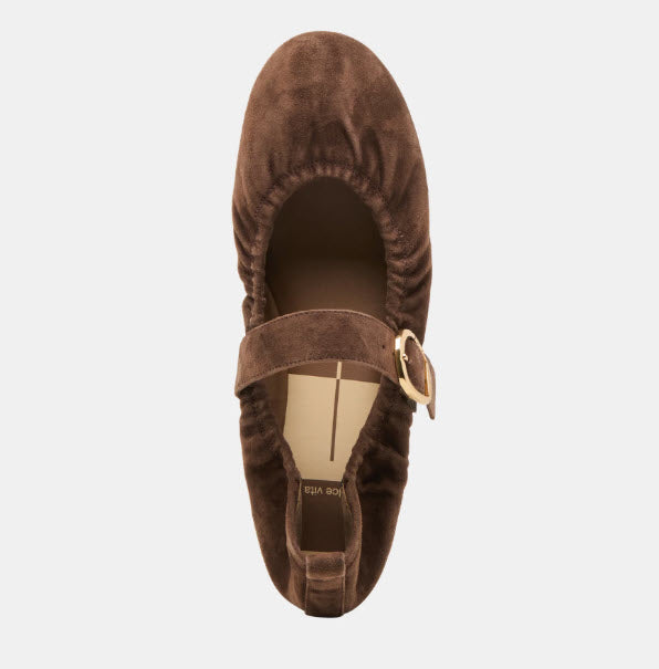 The Elastic Top Line MaryJane Ballet in Dk Brown