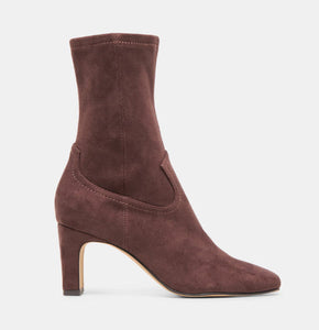 The Mid Calf Stretch Bootie with Western Detail in Mahogany