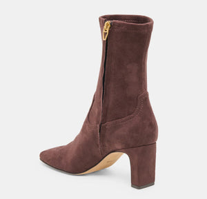 The Mid Calf Stretch Bootie with Western Detail in Mahogany