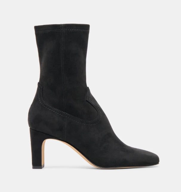 The Mid Calf Stretch Bootie with Western Detail in Onyx