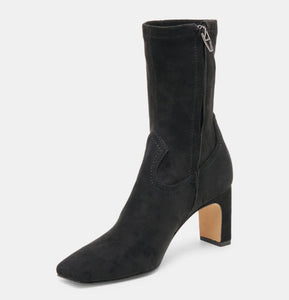 The Mid Calf Stretch Bootie with Western Detail in Onyx
