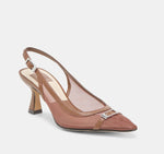 Load image into Gallery viewer, The Mesh Slingback Pump with Belt Detail in Espresso

