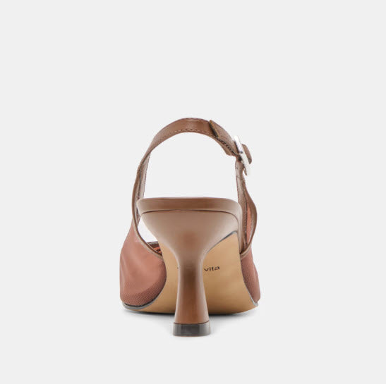 The Mesh Slingback Pump with Belt Detail in Espresso