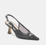 Load image into Gallery viewer, The Mesh Slingback Pump with Belt Detail in Onyx

