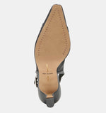 Load image into Gallery viewer, The Mesh Slingback Pump with Belt Detail in Onyx
