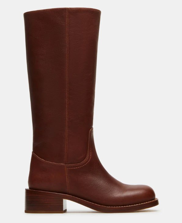 The Tall Boot with Stack Heel in Rust