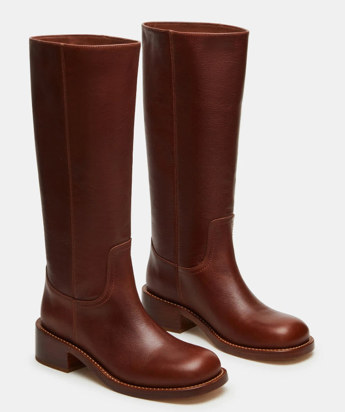 The Tall Boot with Stack Heel in Rust