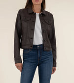 Load image into Gallery viewer, The Coated Denim Jacket in Chocolate
