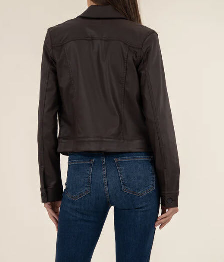 The Coated Denim Jacket in Chocolate