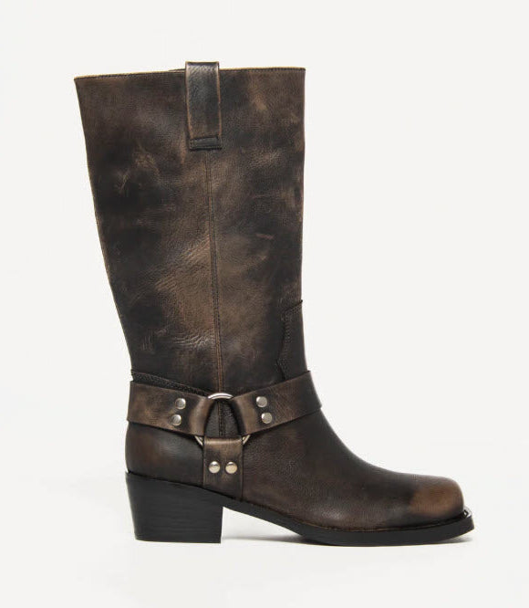 The Harness Boot in Smokey Black