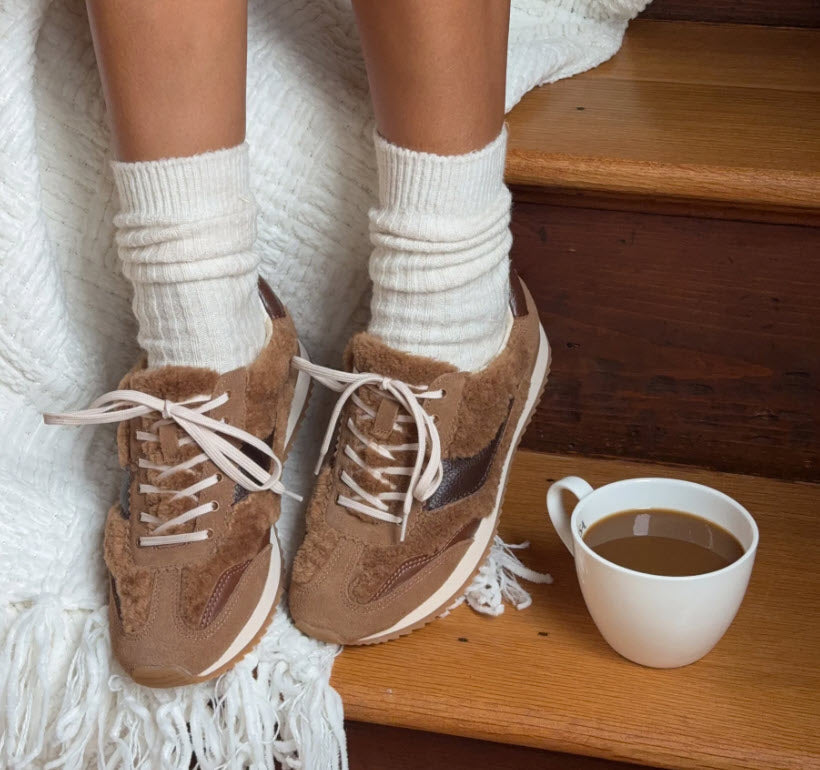 The Plush Sneaker in Brown