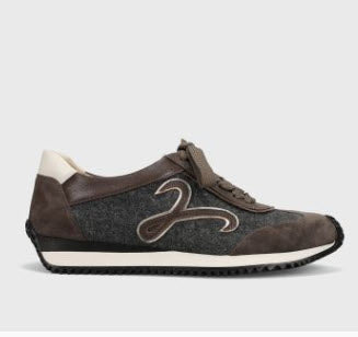 The Retro Lace Sneaker in Gray Flannel