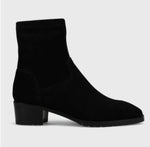 Load image into Gallery viewer, The Stretch Suede Ankle Bootie in Black

