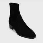 Load image into Gallery viewer, The Stretch Suede Ankle Bootie in Black
