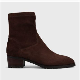 The Stretch Suede Ankle Bootie in T Moro