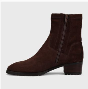 The Stretch Suede Ankle Bootie in T Moro