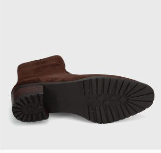 The Stretch Suede Ankle Bootie in T Moro