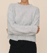 Load image into Gallery viewer, The Shimmer Slouchy Sweater in Silver

