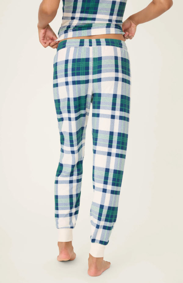 The Plaid Jogger in Nat Green