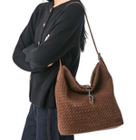 Load image into Gallery viewer, The Woven Shoulder Bag in Chocolate
