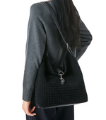 Load image into Gallery viewer, The Woven Shoulder Bag in Black
