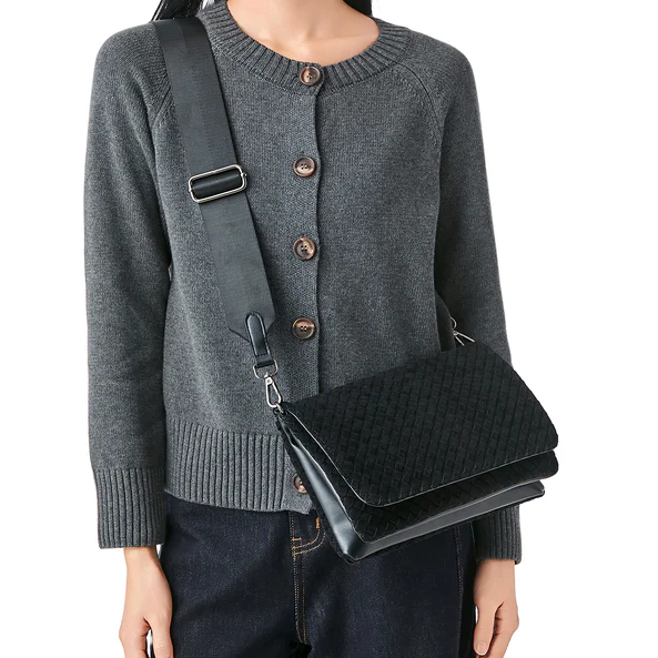The Woven Crossbody in Black