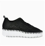 Load image into Gallery viewer, Tulip 4271 - The Knit Sneaker on Mid Platform Wedge in Black
