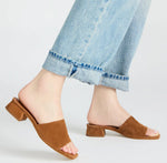 Load image into Gallery viewer, The Low Heel Simple Slide in Chestnut
