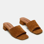 Load image into Gallery viewer, The Low Heel Simple Slide in Chestnut
