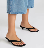 Load image into Gallery viewer, The Kitten Heel Thong in Black

