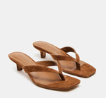 Load image into Gallery viewer, The Kitten Heel Thong in Chestnut
