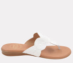 Load image into Gallery viewer, The Textile Swirl Thong Sandal in White
