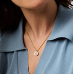 Load image into Gallery viewer, The Colette Circle Necklace in Chalcedony Blue
