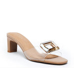 Load image into Gallery viewer, The Vinyl Gem Slide Sandal in Tea
