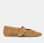 Load image into Gallery viewer, The Perforated MaryJane Flat in Light Brown
