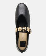 Load image into Gallery viewer, The Gold Charm MaryJane Flat in Black
