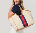 Load image into Gallery viewer, The Stripe Tote in Ivory
