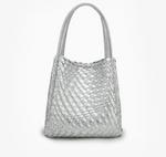 Load image into Gallery viewer, The Woven Mini Tote in Silver
