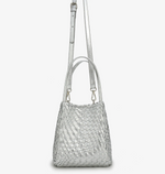 Load image into Gallery viewer, The Woven Mini Tote in Silver
