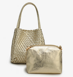 Load image into Gallery viewer, The Woven Mini Tote in Gold

