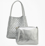 Load image into Gallery viewer, The Woven Mini Tote in Silver
