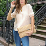 Load image into Gallery viewer, The Embrace Clutch in Beige Raffia
