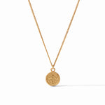 Load image into Gallery viewer, The Fleur-De Lis Solitaire Necklace in Gold CZ
