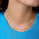Load image into Gallery viewer, The Windsor Delicate Station Necklace in Gold CZ
