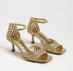 Load image into Gallery viewer, The Woven Dress Sandal in Modern Amber Gold
