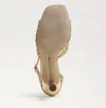 Load image into Gallery viewer, The Woven Dress Sandal in Modern Amber Gold

